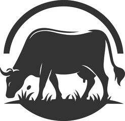 Vector silhouette of a cow