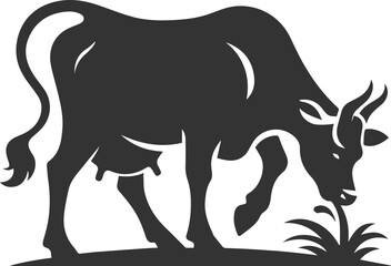 Vector silhouette of a cow