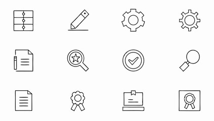 quality control set of web icons in line style  qu.eps