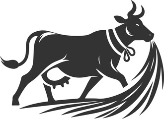 Vector silhouette of a cow