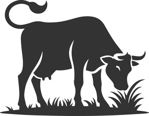 Vector silhouette of a cow