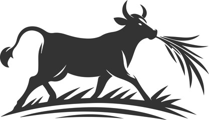 Vector silhouette of a cow