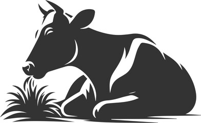 Vector silhouette of a cow