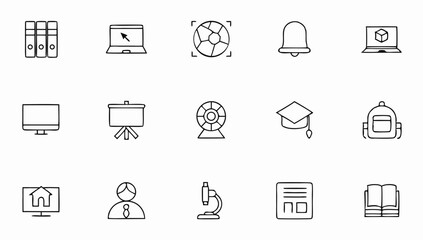 school set of web icons in linear style  education (3).eps