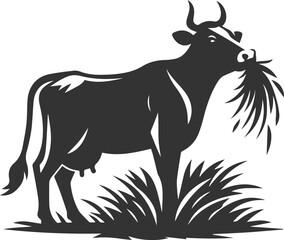 Vector silhouette of a cow