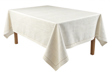 folded white cotton tablecloth