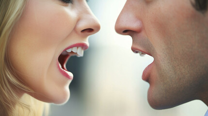 Obraz premium Close up on a couple having an argument