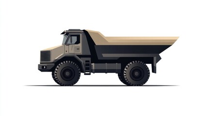 Heavy-duty dump truck illustration