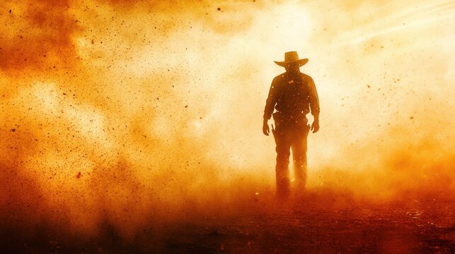 Cowboy in a Dust Storm