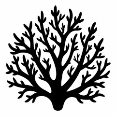 Ocean Coral Silhouette Vector Art