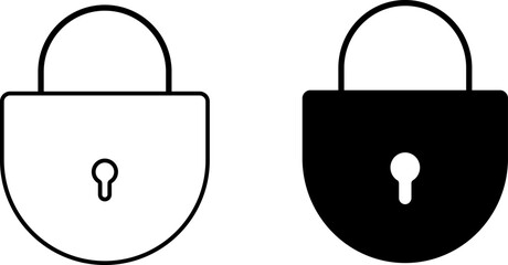lock icon set. security symbol. Padlock signs. Open and closed design