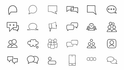 set of chat message bubbles vector icon  communica.eps