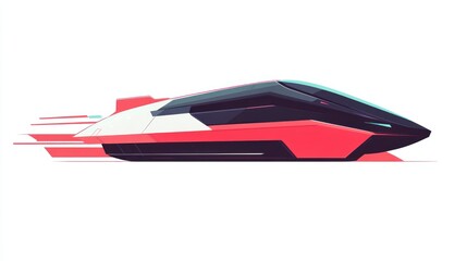 Fototapeta premium Futuristic high-speed train in motion