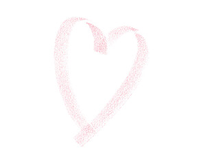 Light Pink Crayon Heart Drawing, Soft Romantic Hand-Drawn Love Outline Vector EPS10