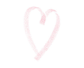 Light Pink Crayon Heart Drawing, Soft Romantic Hand-Drawn Love Outline Vector EPS10