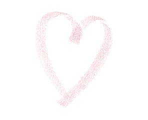 Light Pink Crayon Heart Drawing, Soft Romantic Hand-Drawn Love Outline Vector EPS10