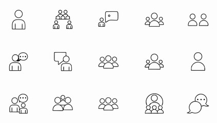 speaking set of web icons in line style  communica (1).eps