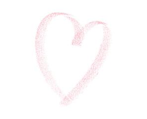 Light Pink Crayon Heart Drawing, Soft Romantic Hand-Drawn Love Outline Vector EPS10
