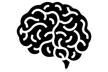 Brain Silhouette Illustration for Mental Health Art, Neuroscience Graphics, Human Mind Symbol