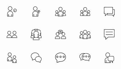 speaking set of web icons in line style  communica (5).eps