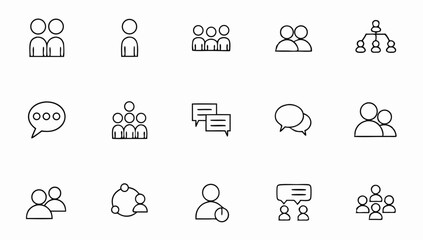 Fototapeta premium speaking set of web icons in line style communica.eps