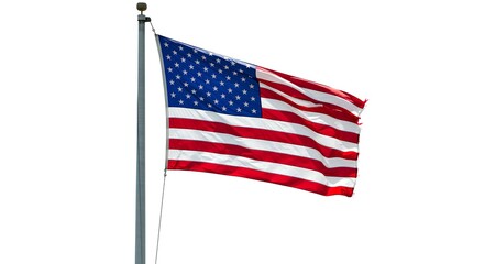 Fototapeta premium American Flag Waving in Sunlight
