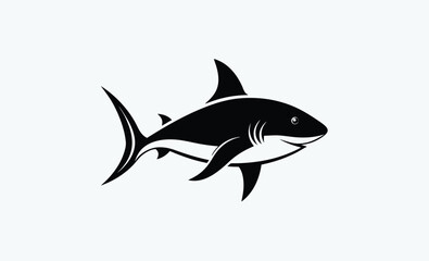 Shark silhouette, Shark silhouette vector art Design.