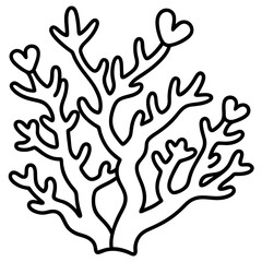 Obraz premium Romantic Coral Reef Line Art Design