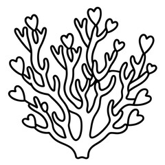 Romantic Coral Reef Line Art Design