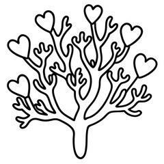 Obraz premium Romantic Coral Reef Line Art Design