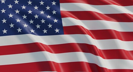 American Flag Waving in the Wind