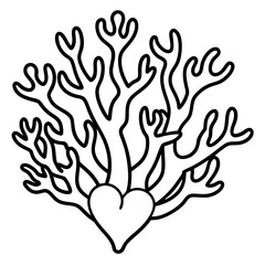 Obraz premium Romantic Coral Reef Line Art Design