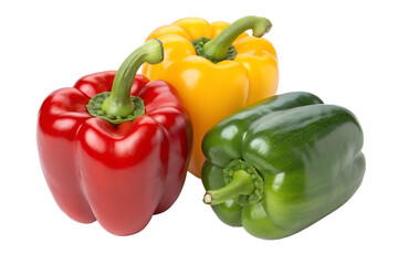 Bell Pepper Trio isolated transparent background