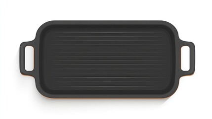Black rectangular grill pan with handles