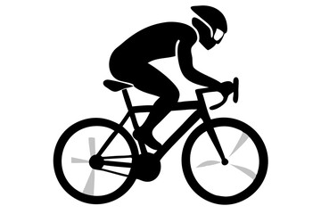 Fototapeta premium Cyclist Racing Silhouette Illustration for Sports Art, Cycling Motion Graphics, Athletic Action Sketch