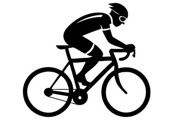 Obraz premium Cyclist Racing Silhouette Illustration for Sports Art, Cycling Motion Graphics, Athletic Action Sketch