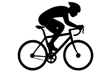 Fototapeta premium Cyclist Racing Silhouette Illustration for Sports Art, Cycling Motion Graphics, Athletic Action Sketch