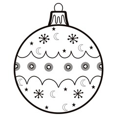 Christmas ball drawing simple line