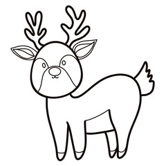 Reindeer drawing simple line