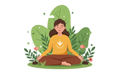 woman meditating in lotus position