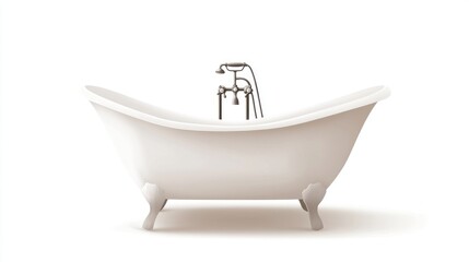 Classic white bathtub with faucet