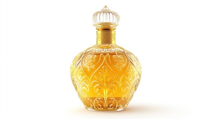 Ornate Amber Glass Perfume Bottle