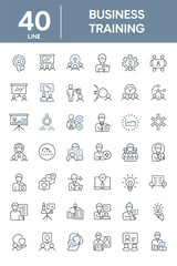 business training  icon set