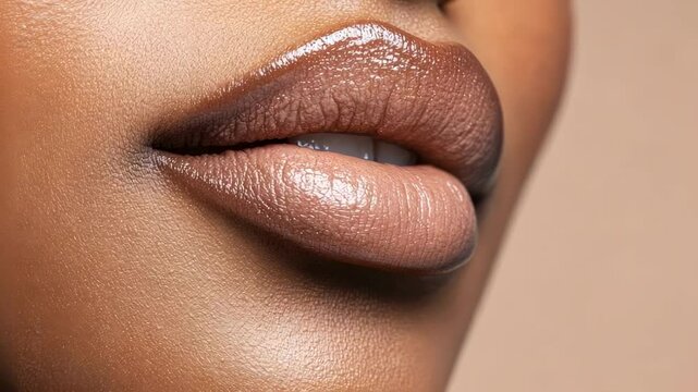 Sensual plump lips showing perfect lip augmentation cosmetology and dentistry treatment, highlighting beauty, skincare, and cosmetics with perfect teeth