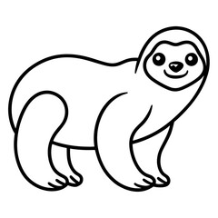 Minimalist Sloth Outline