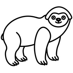 Minimalist Sloth Outline