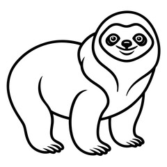 Minimalist Sloth Outline