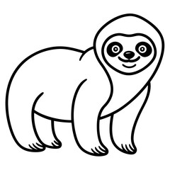 Minimalist Sloth Outline
