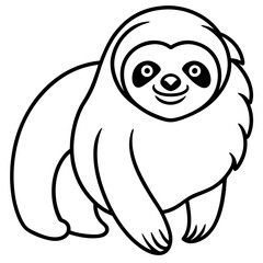 Minimalist Sloth Outline