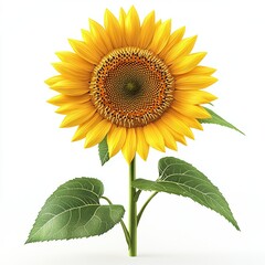 Obraz premium A beautiful sunflower isolated on a white background
